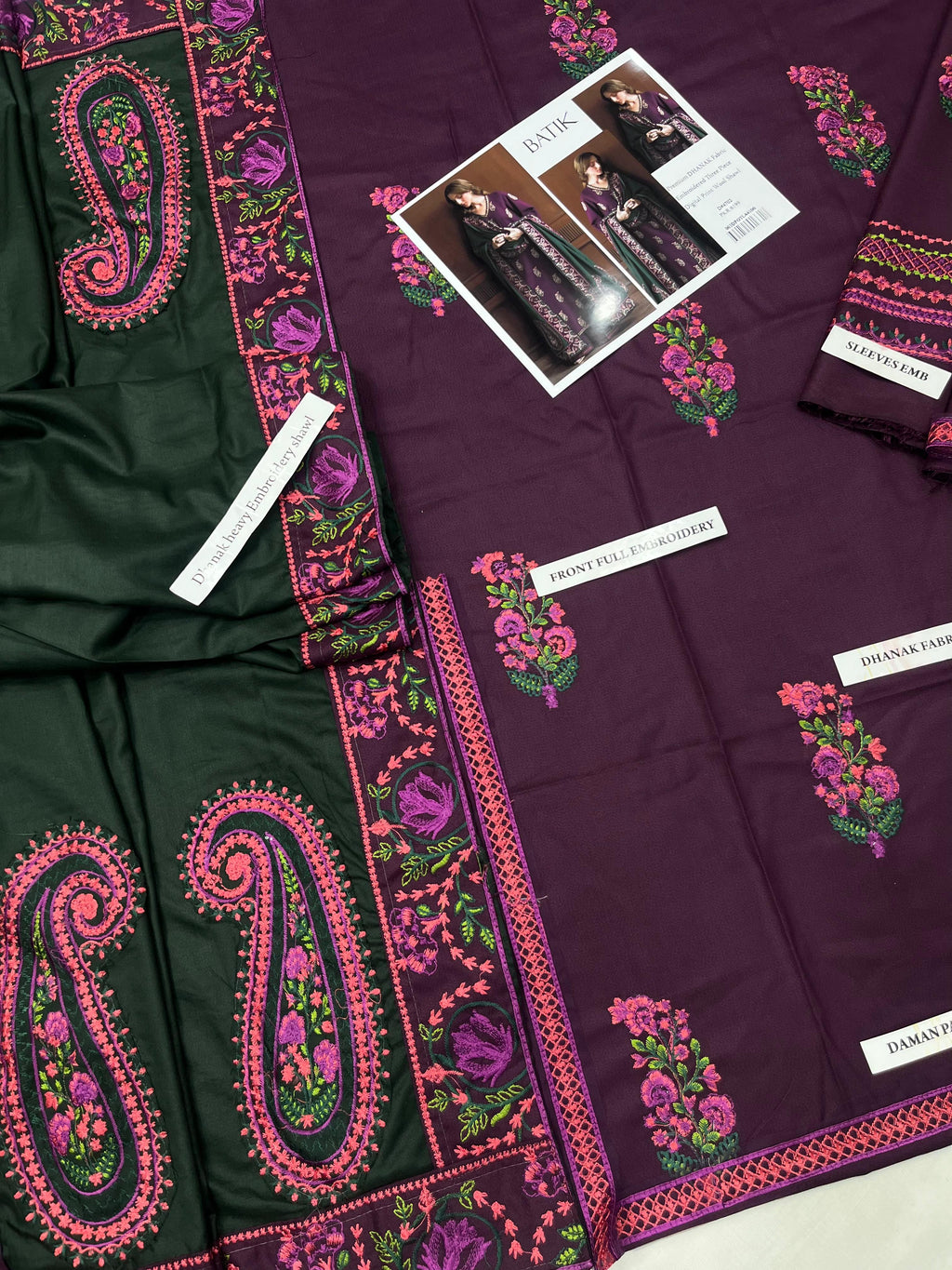 DHANAK WITH DHANAK EMBROIDERY 4 side Border SHAWL